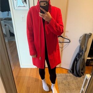 J. Crew Red Stadium Wool Coat size 4